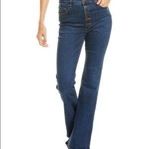 Veronica Beard Beverly skinny flare high rise in Prussian blue  wash button fly